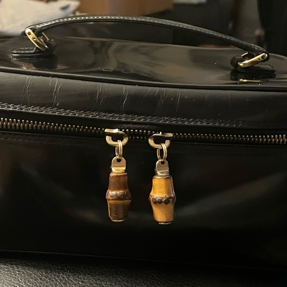 Gucci Black Leather Bag with Bamboo Accents - Picture 1 of 8